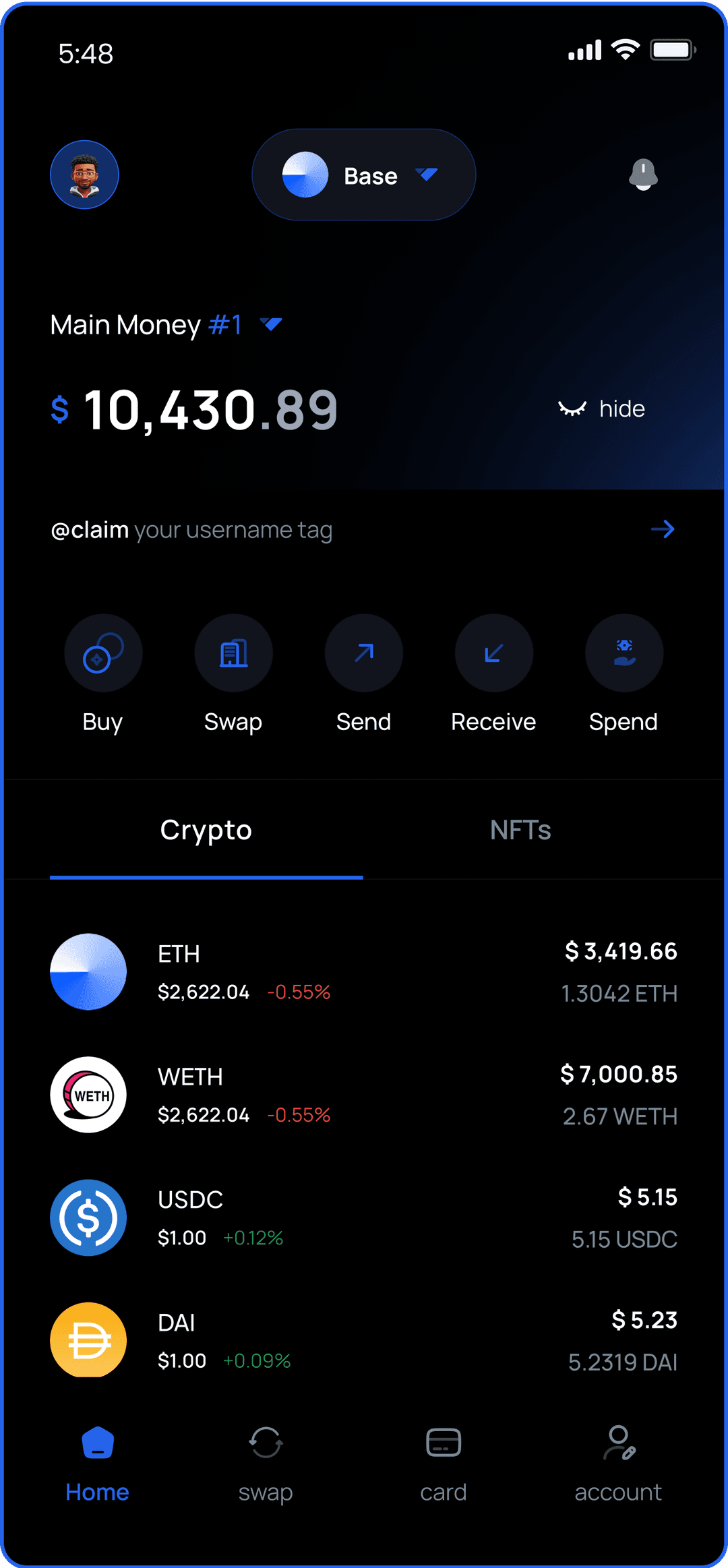 Dashboard Mockup (dark)