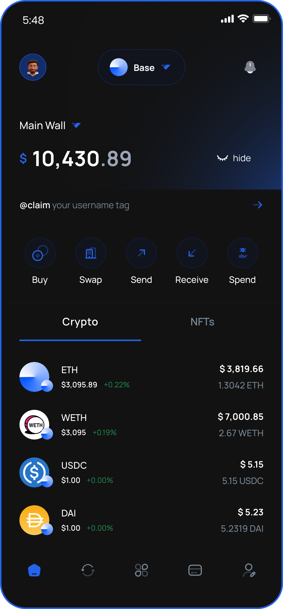 Dashboard Mockup (dark)